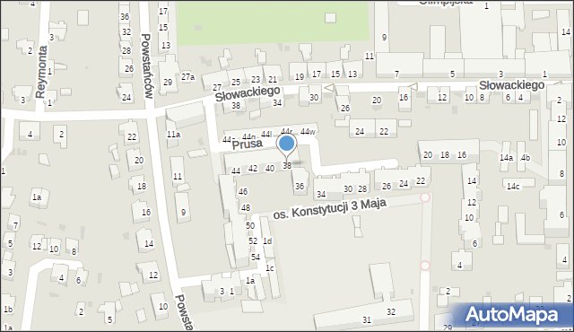 Głubczyce, Osiedle Konstytucji 3 Maja, 38, mapa Głubczyce