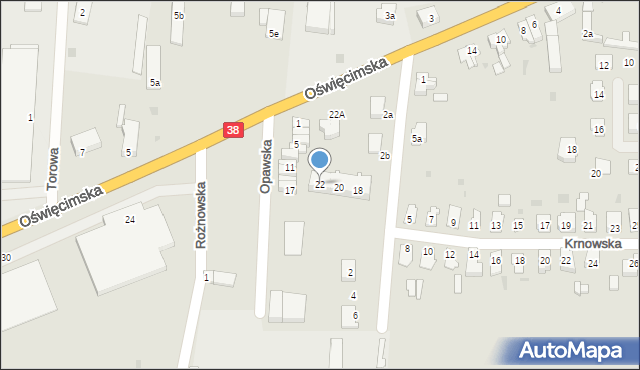 Głubczyce, Oświęcimska, 22, mapa Głubczyce