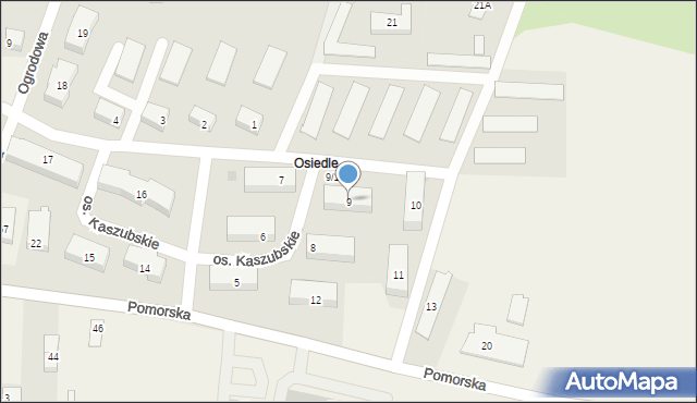 Gniewino, Osiedle Kaszubskie, 9, mapa Gniewino