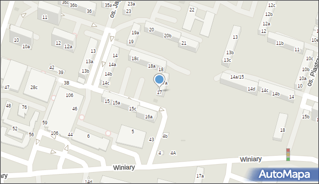 Gniezno, Osiedle Jagiellońskie, 17, mapa Gniezna