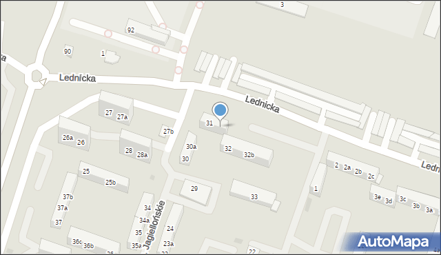 Gniezno, Osiedle Jagiellońskie, 31a, mapa Gniezna