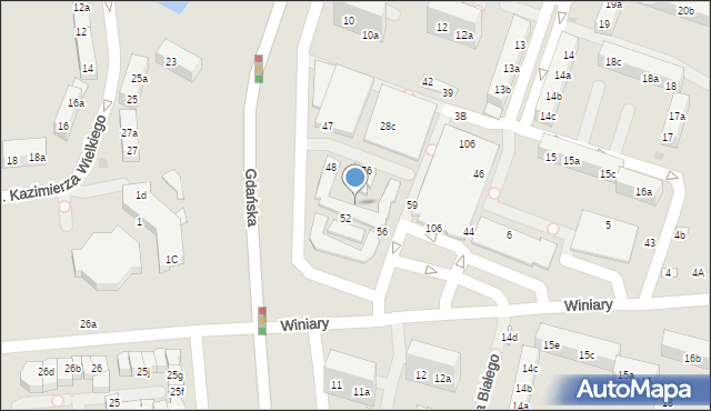 Gniezno, Osiedle Jagiellońskie, 74, mapa Gniezna