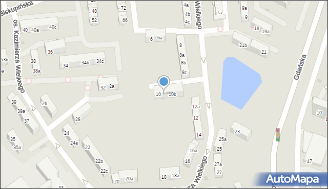 Gniezno, Osiedle Kazimierza Wielkiego, 10a, mapa Gniezna