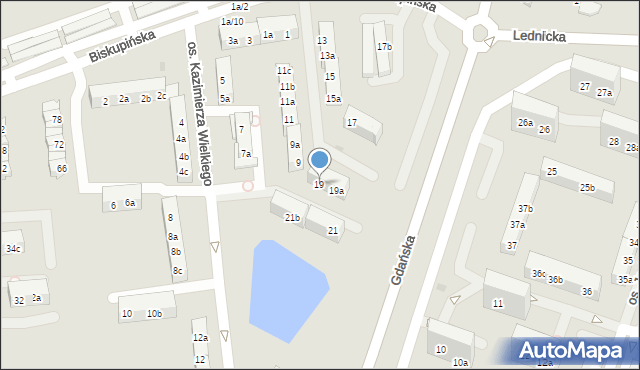 Gniezno, Osiedle Kazimierza Wielkiego, 19, mapa Gniezna