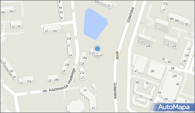 Gniezno, Osiedle Kazimierza Wielkiego, 23a, mapa Gniezna