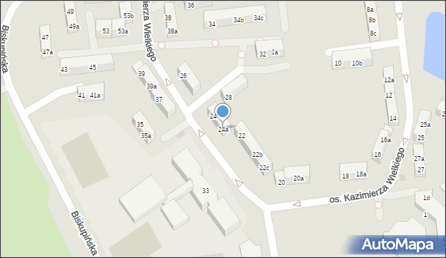 Gniezno, Osiedle Kazimierza Wielkiego, 24a, mapa Gniezna