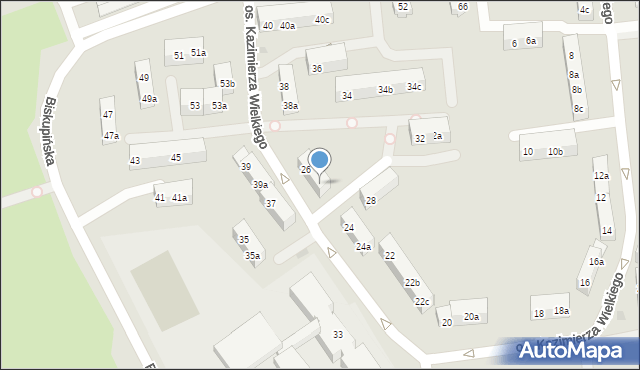 Gniezno, Osiedle Kazimierza Wielkiego, 26a, mapa Gniezna