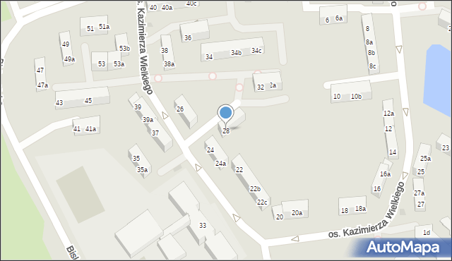 Gniezno, Osiedle Kazimierza Wielkiego, 28, mapa Gniezna