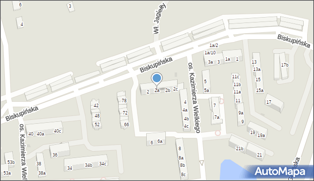 Gniezno, Osiedle Kazimierza Wielkiego, 2a, mapa Gniezna