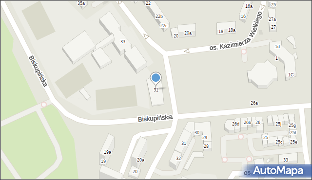 Gniezno, Osiedle Kazimierza Wielkiego, 31, mapa Gniezna