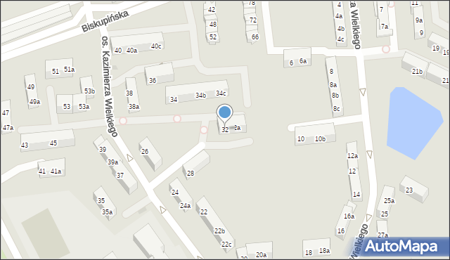 Gniezno, Osiedle Kazimierza Wielkiego, 32, mapa Gniezna