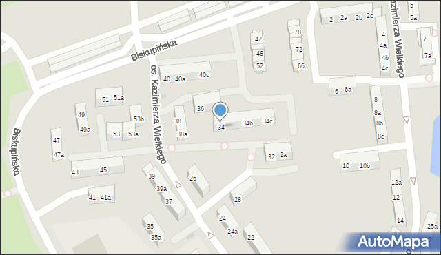 Gniezno, Osiedle Kazimierza Wielkiego, 34, mapa Gniezna
