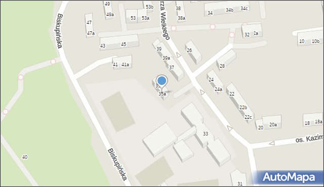 Gniezno, Osiedle Kazimierza Wielkiego, 35a, mapa Gniezna