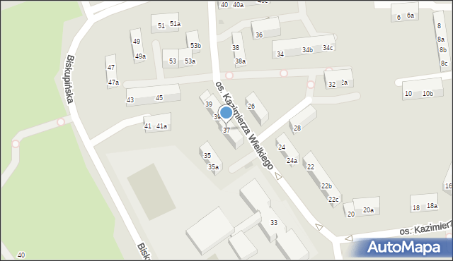 Gniezno, Osiedle Kazimierza Wielkiego, 37, mapa Gniezna