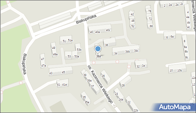 Gniezno, Osiedle Kazimierza Wielkiego, 38a, mapa Gniezna