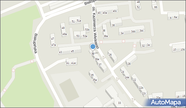 Gniezno, Osiedle Kazimierza Wielkiego, 39, mapa Gniezna