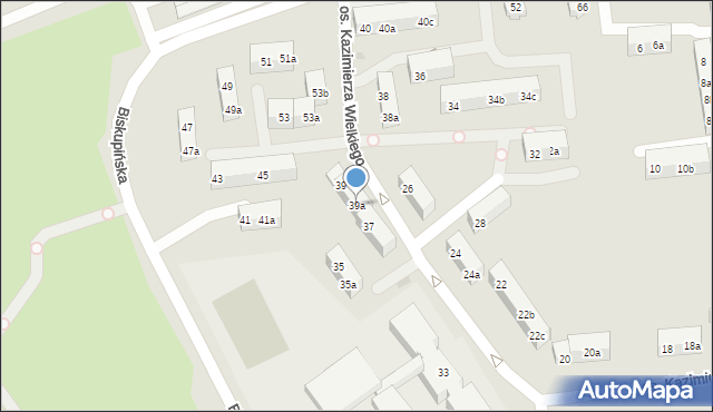 Gniezno, Osiedle Kazimierza Wielkiego, 39a, mapa Gniezna