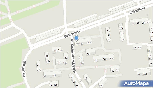 Gniezno, Osiedle Kazimierza Wielkiego, 40, mapa Gniezna