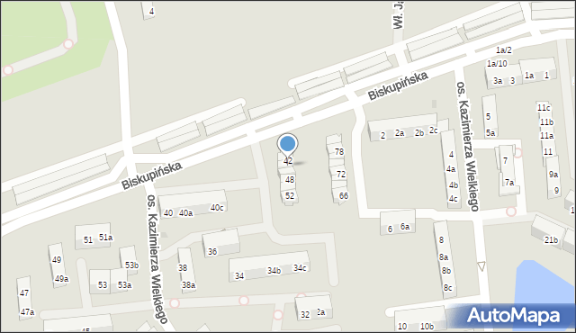 Gniezno, Osiedle Kazimierza Wielkiego, 44, mapa Gniezna