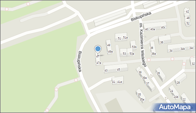 Gniezno, Osiedle Kazimierza Wielkiego, 47, mapa Gniezna