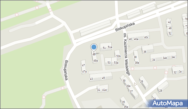 Gniezno, Osiedle Kazimierza Wielkiego, 49, mapa Gniezna