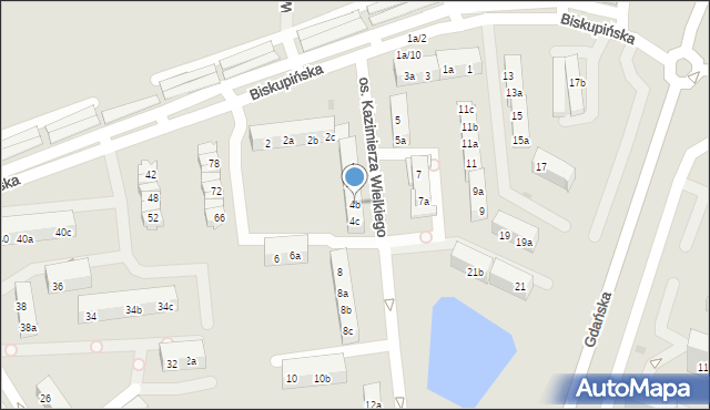 Gniezno, Osiedle Kazimierza Wielkiego, 4b, mapa Gniezna