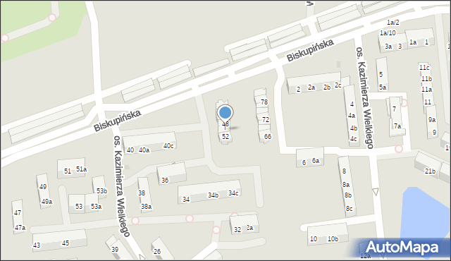 Gniezno, Osiedle Kazimierza Wielkiego, 50, mapa Gniezna