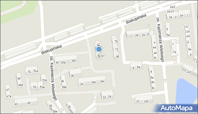 Gniezno, Osiedle Kazimierza Wielkiego, 52, mapa Gniezna