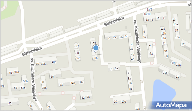 Gniezno, Osiedle Kazimierza Wielkiego, 68, mapa Gniezna