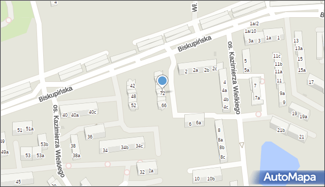 Gniezno, Osiedle Kazimierza Wielkiego, 72, mapa Gniezna
