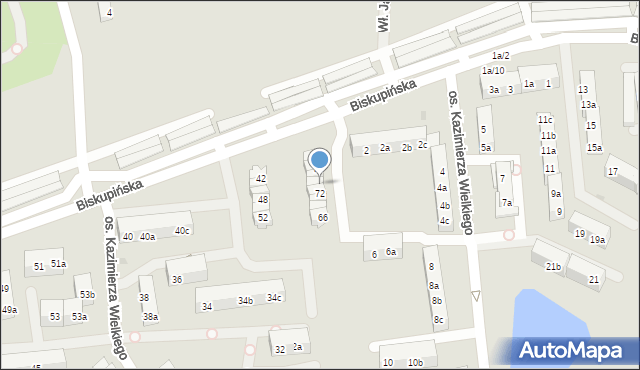 Gniezno, Osiedle Kazimierza Wielkiego, 74, mapa Gniezna