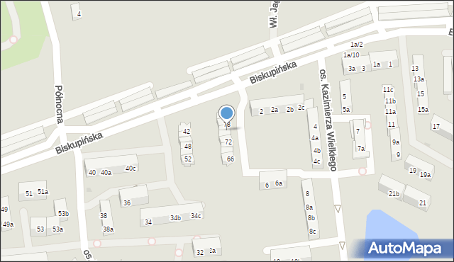 Gniezno, Osiedle Kazimierza Wielkiego, 76, mapa Gniezna