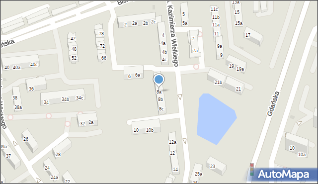 Gniezno, Osiedle Kazimierza Wielkiego, 8a, mapa Gniezna