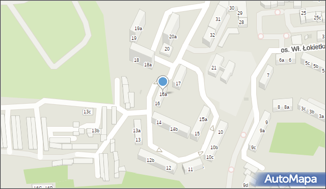 Gniezno, Osiedle Króla Władysława Łokietka, 16a, mapa Gniezna