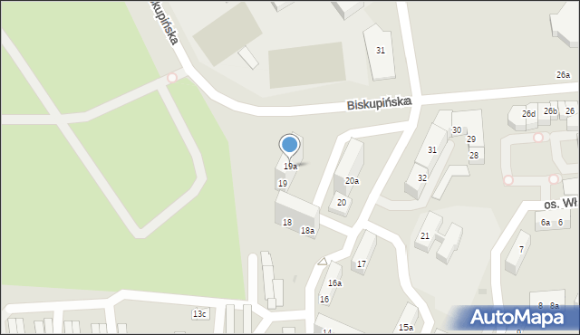 Gniezno, Osiedle Króla Władysława Łokietka, 19a, mapa Gniezna