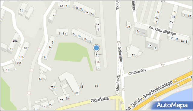 Gniezno, Osiedle Króla Władysława Łokietka, 2, mapa Gniezna