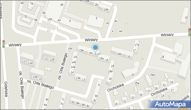 Gniezno, Osiedle Orła Białego, 15b, mapa Gniezna