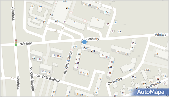 Gniezno, Osiedle Orła Białego, 15e, mapa Gniezna