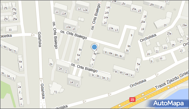 Gniezno, Osiedle Orła Białego, 7b, mapa Gniezna