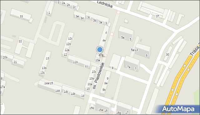 Gniezno, Osiedle Piastowskie, 10f, mapa Gniezna