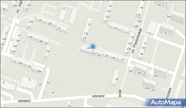 Gniezno, Osiedle Piastowskie, 14e, mapa Gniezna