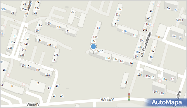 Gniezno, Osiedle Piastowskie, 14g, mapa Gniezna