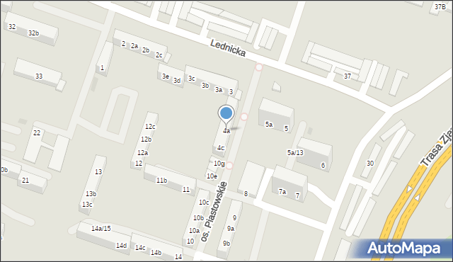 Gniezno, Osiedle Piastowskie, 4a, mapa Gniezna