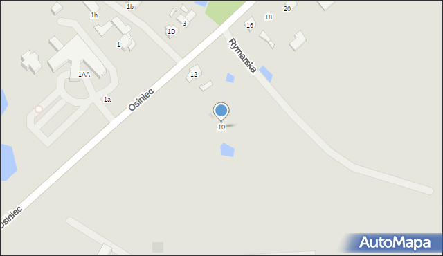 Gniezno, Osiniec, 10, mapa Gniezna