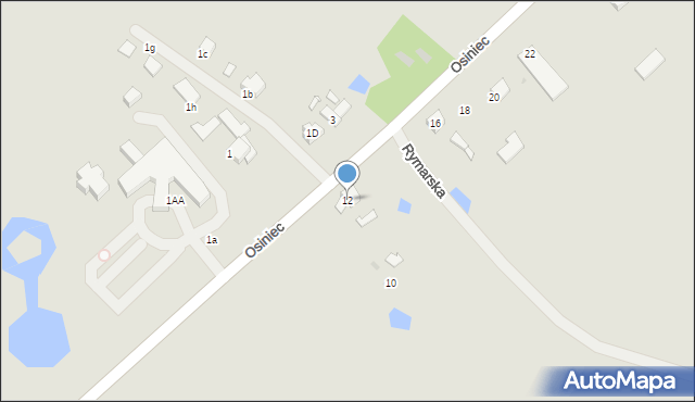 Gniezno, Osiniec, 12, mapa Gniezna