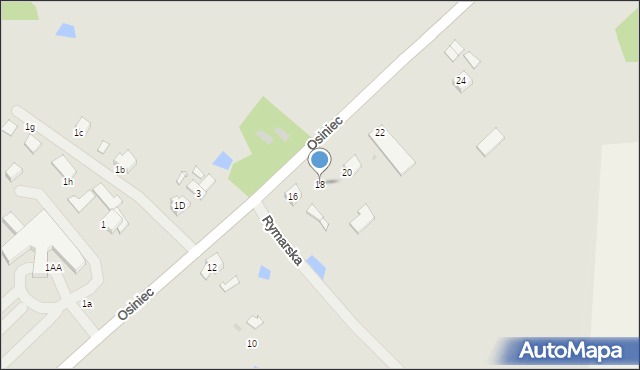 Gniezno, Osiniec, 18, mapa Gniezna
