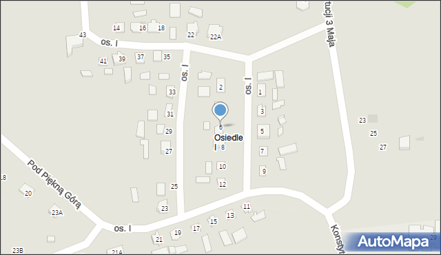 Gołdap, Osiedle I, 6, mapa Gołdap