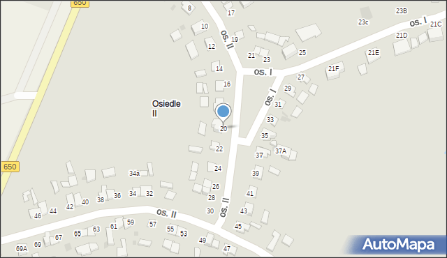 Gołdap, Osiedle II, 20, mapa Gołdap