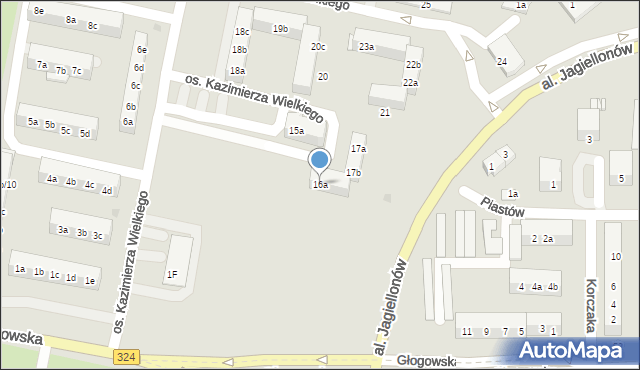 Góra, Osiedle Kazimierza Wielkiego, 16a, mapa Góra