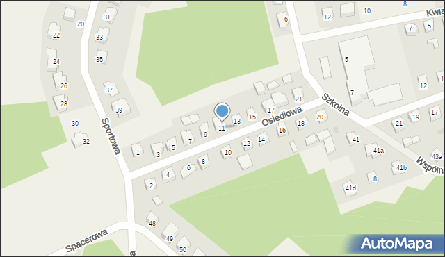 Goręczyno, Osiedlowa, 11, mapa Goręczyno